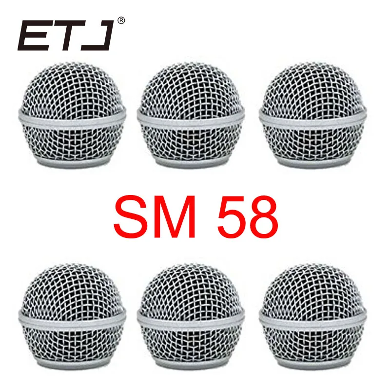 

Freeshipping 6pcs/lot Professional Replacement Ball Head Mesh Microphone Grille Fits For shure sm 58 sm 58sk beta 58 beta58a