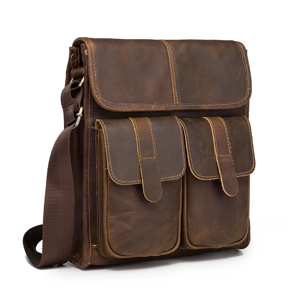 New Fashion Quality Leather Multifunction Male Casual messenger font b bag b font Satchel cowhide 10