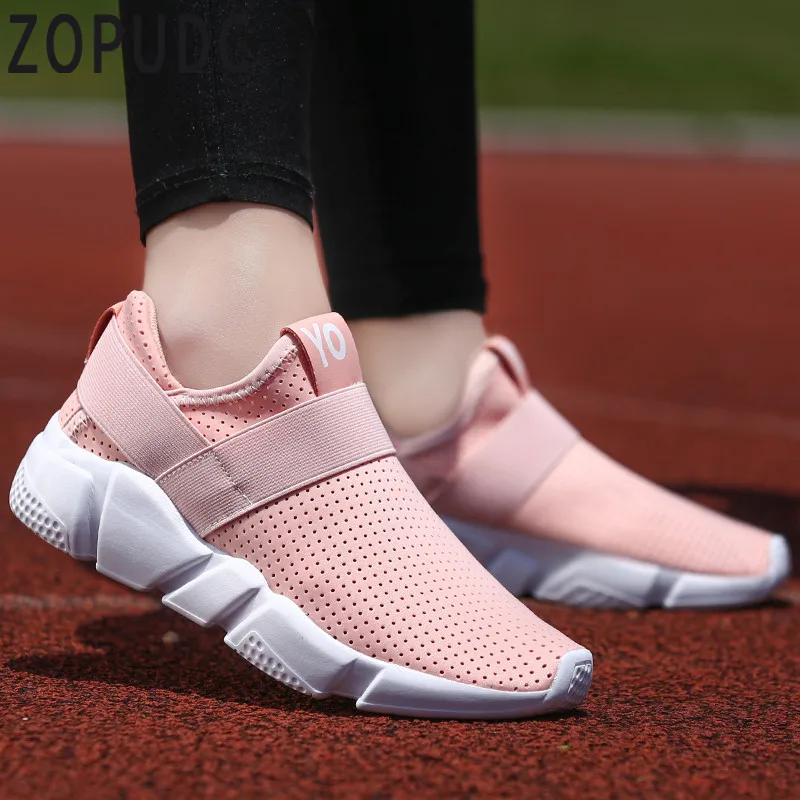 

ZOPUDC Women Sneakers Summer Casual Flats Shoes Ladies Big Size 35-42 Elastic Knit Breathable Comfortable Sneakers For Female