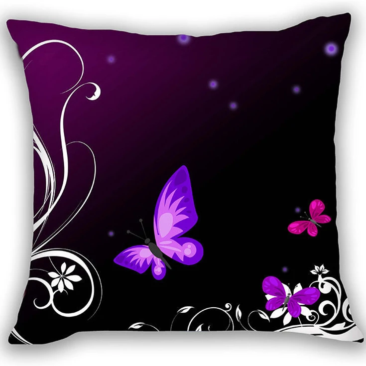 Modern Purple Butterfly Throw Pillow Case Fashion Butterflies Cushion