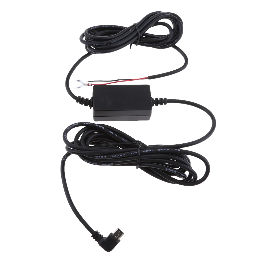 Premium Dash Cam Hardwire Kits, 8/36V to 5V/3A Power Adapter, Mini USB  Right Bend Plug Charge Cables, for Cars Van Trucks