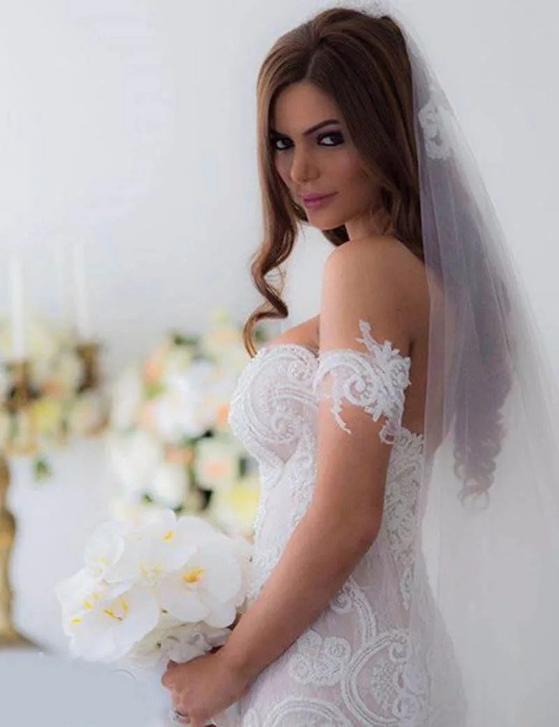 Великолепные свадебные платья, Аппликации robe de mariee vestido de noiva Длинные свадебные халаты с открытыми плечами индивидуальный заказ trouwjurk