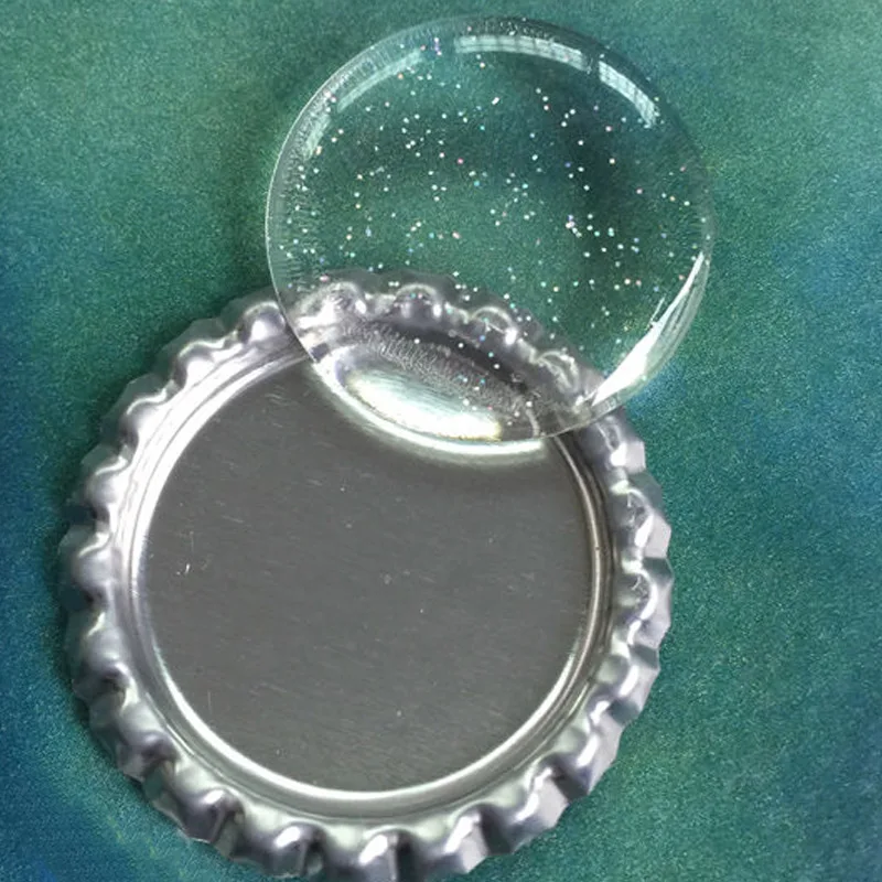 100pcs 16 20 25mm Round 3D Transparent/Flash Clear Epoxy Adhesive Circles Bottle Cap Stickers Resin Bottle Cap Crafting DIY