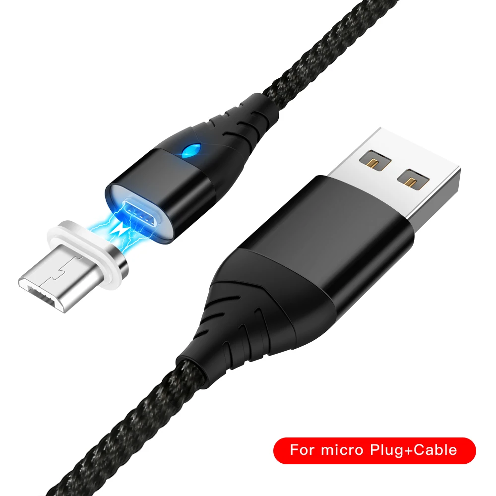 3а Магнитный USB кабель 8Pin для iPhone Тип C магнит зарядное устройство данных Быстрая зарядка микро USB кабель для samsung Xiaomi - Цвет: Black For Micro