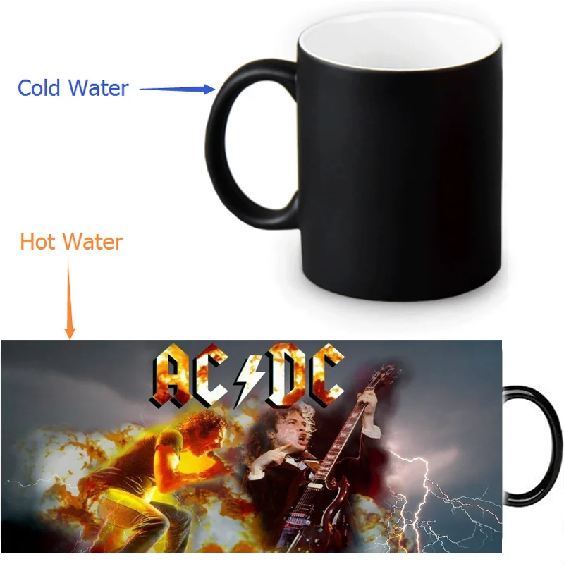 

AC&DC Cool Photo Morphing Coffee Mugs Transforming Morph Mug Heat Changing Color Ceramic Tea Mugs