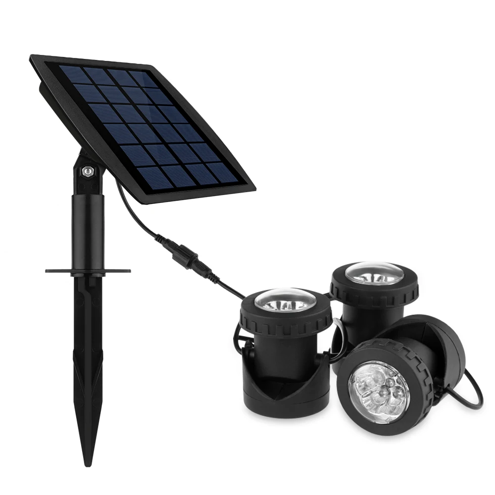 IP68 Led Aquarium Light Solar Panel LED Underwater Lamp With 3pcs Spotlight Fountain Pool Pond Tank | Освещение