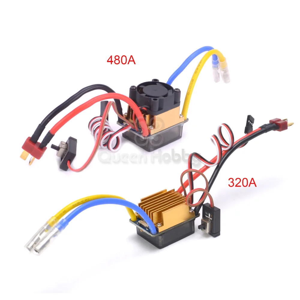 480A/320A водонепроницаемый матовый ESC контроллер скорости с 5 В/3A BEC для 1/10 RC