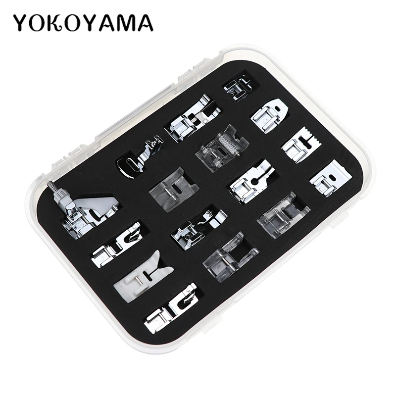 

YOKOYAMA 16Pcs/Set Pressure Foot Sewing Parts Suit Home Hand DIY Electric Sewing Machine Sewing Parts For Brother Feiyue Singer