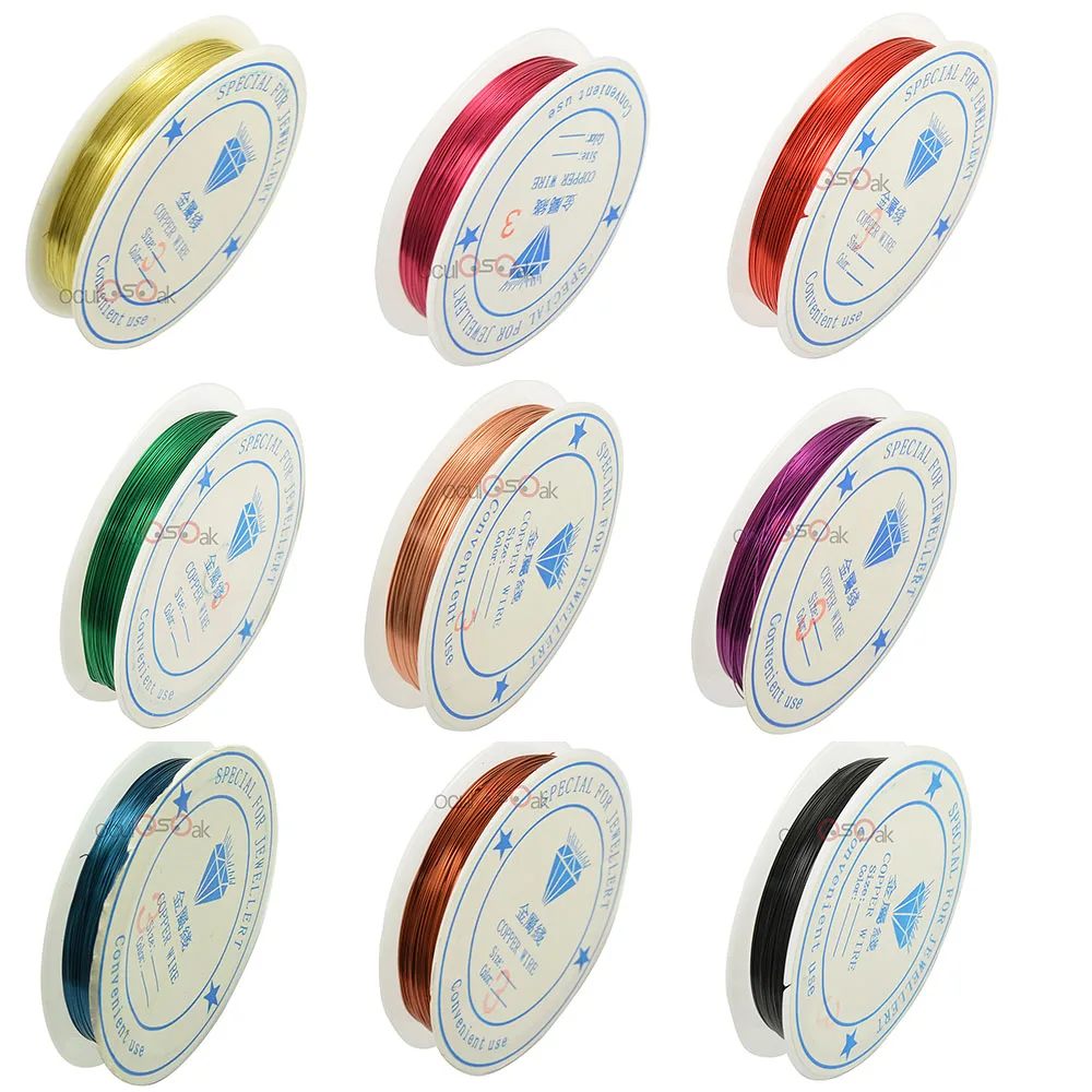 

0.3/0.4/0.6/0/8/1MM Roll Copper Wire DIY Craft Beads Beading Wire DIY Bracelet Earrings Necklace Making Metal String Thread