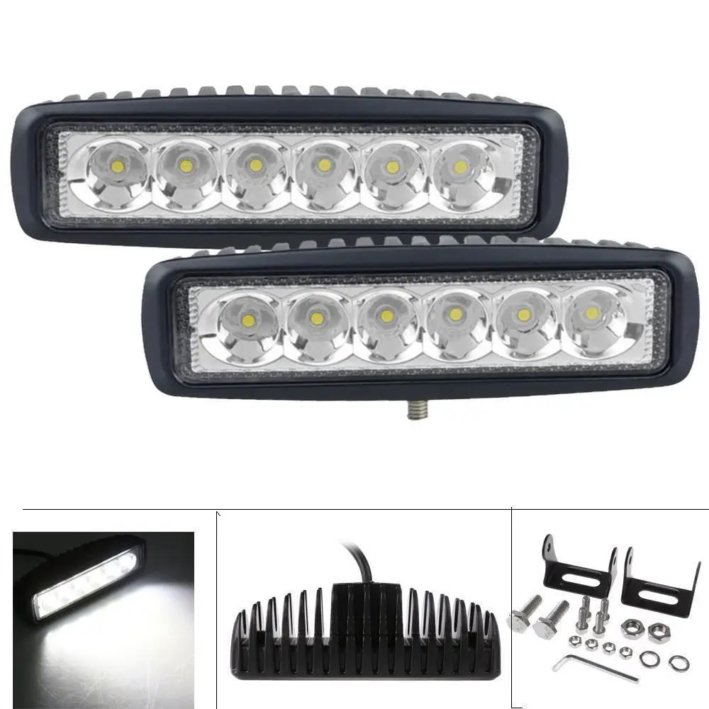 

2Pcs/Pair 18W Car Auto Spotlight Floodlight Light Work LED Bar Driving Lamp Car-Styling LED Work Light for Toyota Motorcycle