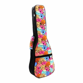 

ZONAEL 21" 23"24''26'' Ukulele Instrument Bags Ukelele Bag Canvas Guitar Bags Cases National Wind With Double Shoulder Strap Bag