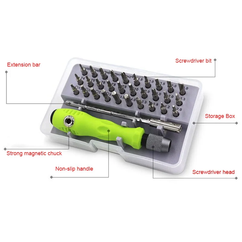 

Precision Screwdriver Set of 32 in 1 Mini Magnetic Screwdriver Set Phone Camera Maintenance Tool Dropshipping