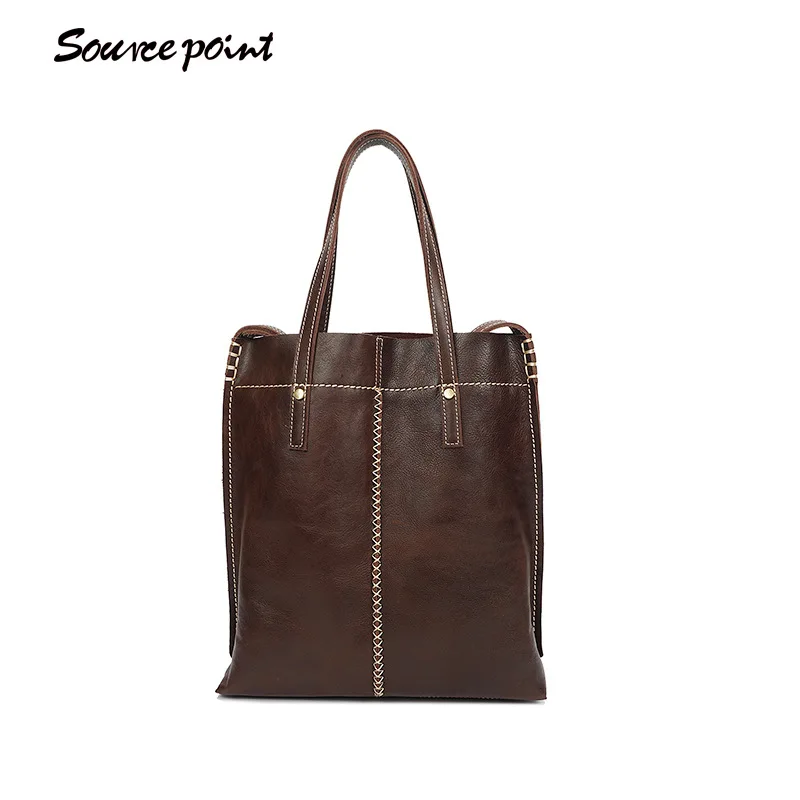 

SOURCE POINT New Genuine Leather Vintage Women Shoulder Bags Fashion Large Capacity Hangbags Manual Cowhide Female Bags YD-8070