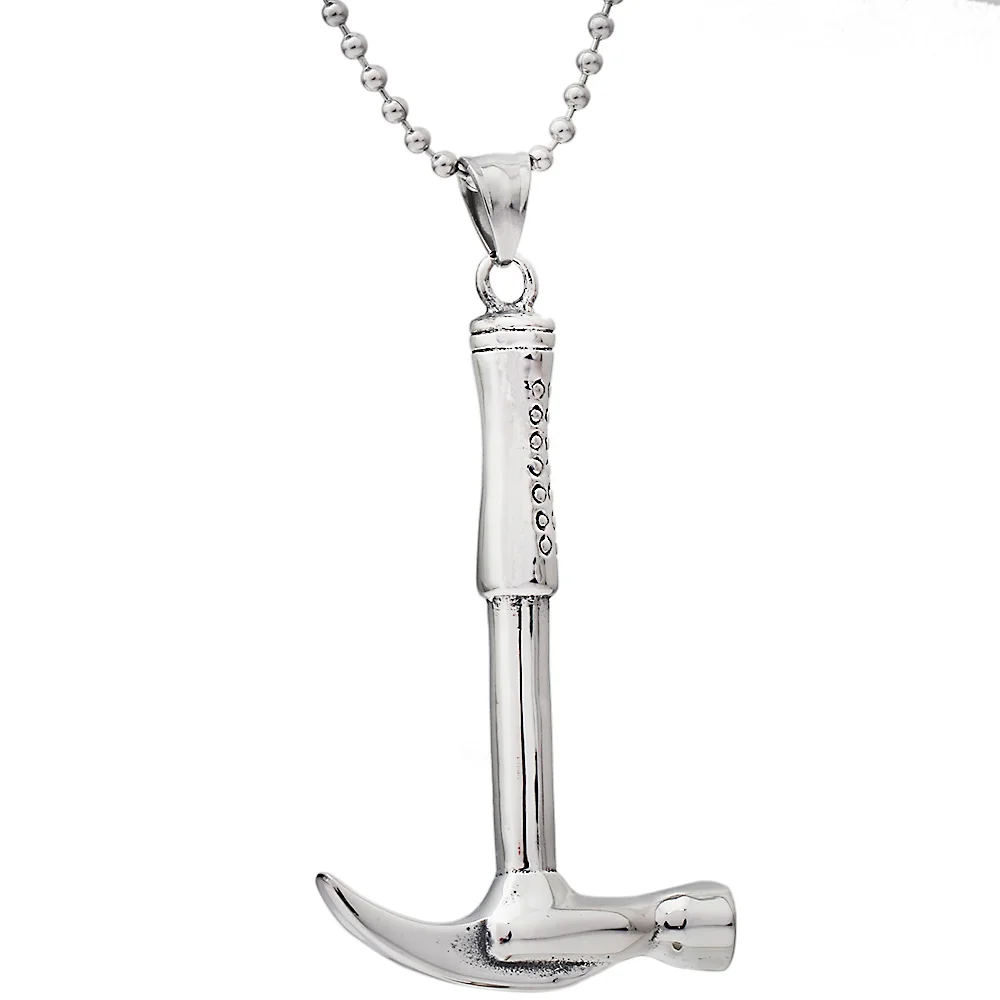 

Fashion Jewelry Men's stainless steel hammer pendant necklace silver street boy favorites Gift for man
