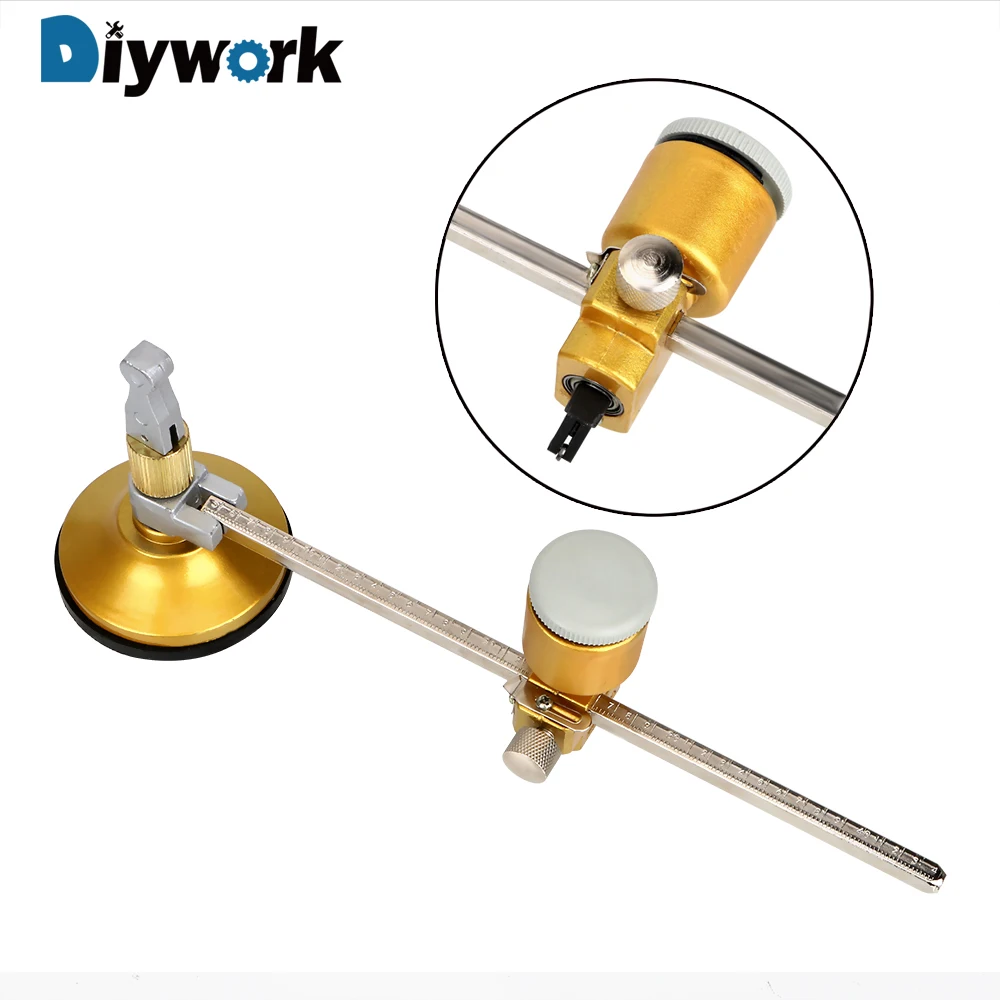 

DIYWORK Max 400mm In Diameter Carbide Cutter Wheel Glass Painted Round Opening With Suction Cup Compasses Glass Cutting