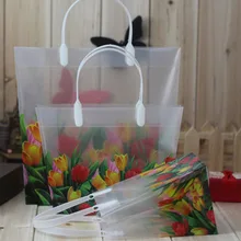 Высокое качество! 30 шт./лот большой 23*10*25 см тюльпан Дизайн pp материал мешок подарков, косметика и свадебный подарок упаковка