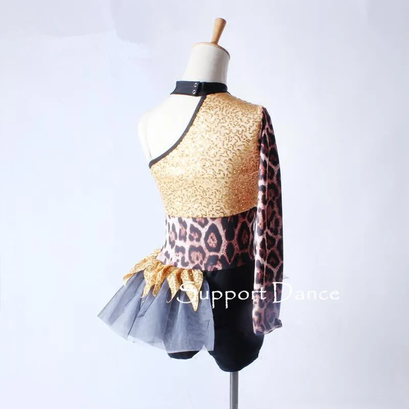 Irregular Leopard Print Latin Dress Children Adult Cool Jazz Modern Contemporary Dance Costume C305 Irregular Leopard Print Latin Dress Children Adult Cool Jazz Modern Contemporary Dance Costume C305