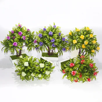 

The simulation of green plants bonsai yingkesong small potted decorative flower pot factory direct simulation quality