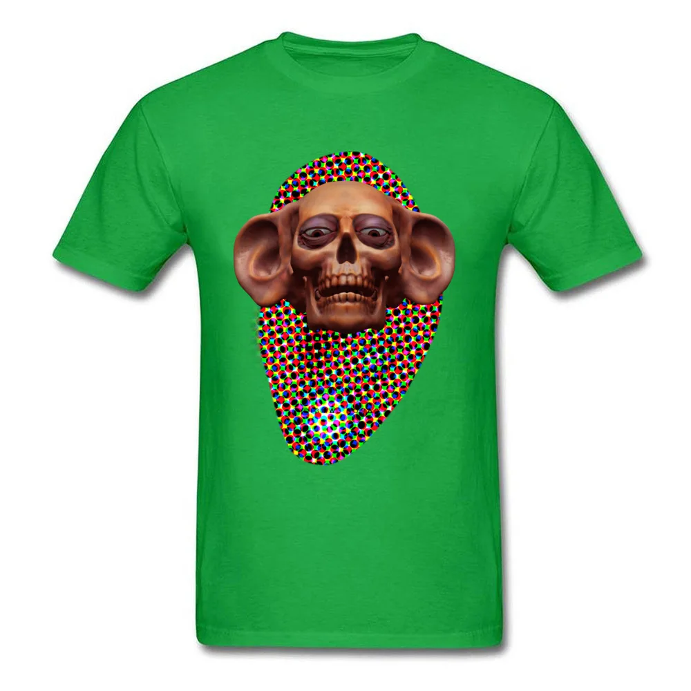 Deejay Skull Pure Cotton Tops Shirt for Men Casual T Shirts comfortable Hip Hop O Neck Tops Tees Short Sleeve Top Quality Deejay Skull green