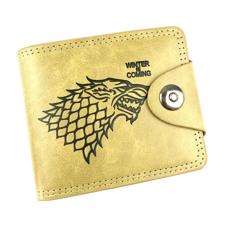 

Hot STARK Game of Thrones Anime Wallets carteira Dollar Price Card Holder Bags Zipper Coin Pocket Purse Men Leather Short Wallet