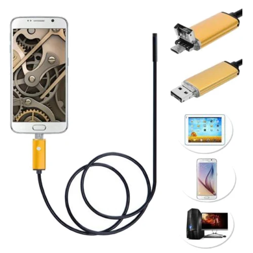

MOOL Waterproof 7mm 6LED Android Mobile phones Endoscope 10M Gold