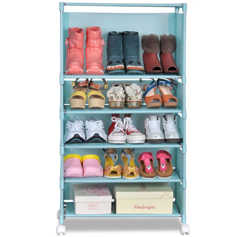 Creative Upscale Shoe Storage Rack Home Floor Can Move With Wheels 