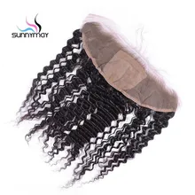 Sunnymay Deep Wave Brazilian Virgin Hair Silk Base Lace Frontal Natural Color Bleached Knots Baby Hair 13×4 Free Shipping