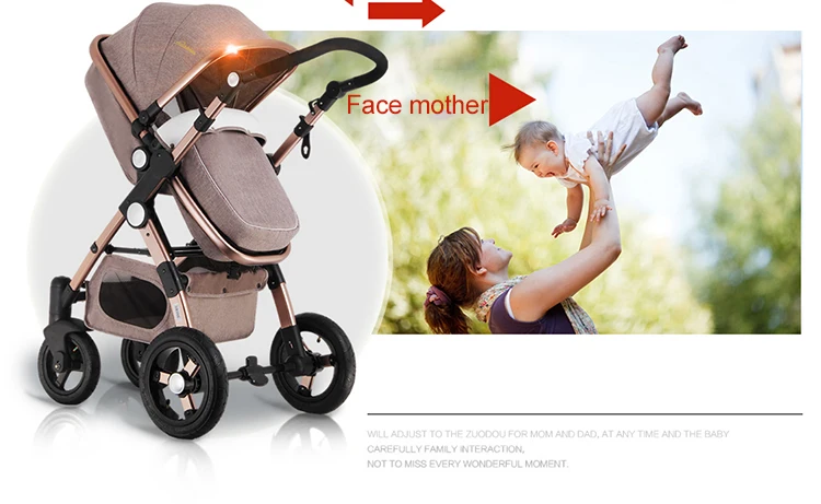 HJBB 3 in 1 baby stroller aluminium alloy frame folding strollers EU baby pram light 2 in 1 umbrella cars HOTMOM