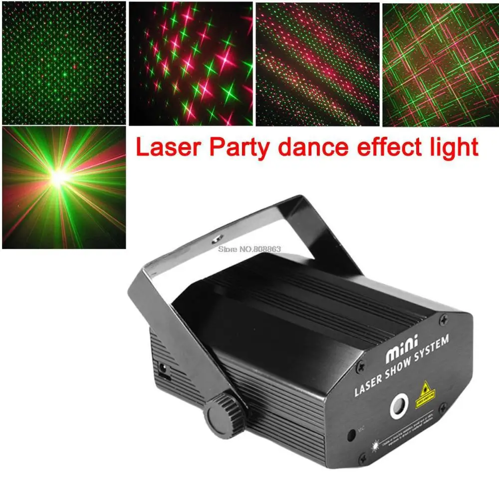 free shipping New Hot Projector Mini 4 Patterns Red Green cool Laser Stage Lighting DJ Dance Dsico club ktv Party Light o3 | Лампы и