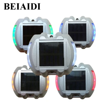 

BEIAIDI 5PCS Outdoor Solar LED Pathway Road Marker Stud Light Garden Stairs Step Security Warning Lights for Fence Patio Yard