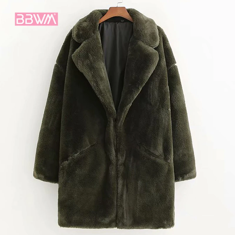 price cut  Winter new thick warm imitation fur coat in the long paragraph artificial fur female jacket Vintage