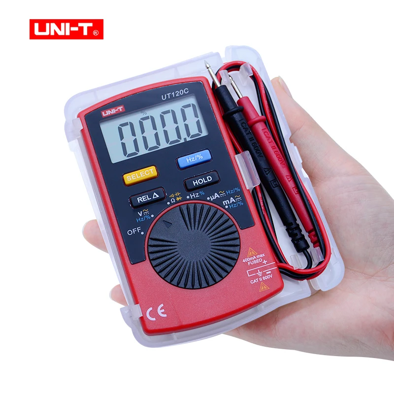 

UNI-T UT120C LCD Mini Digital Multimeter Portable Voltmeter Tester Meter DC AC Multimeter Tester Ammeter Multitester