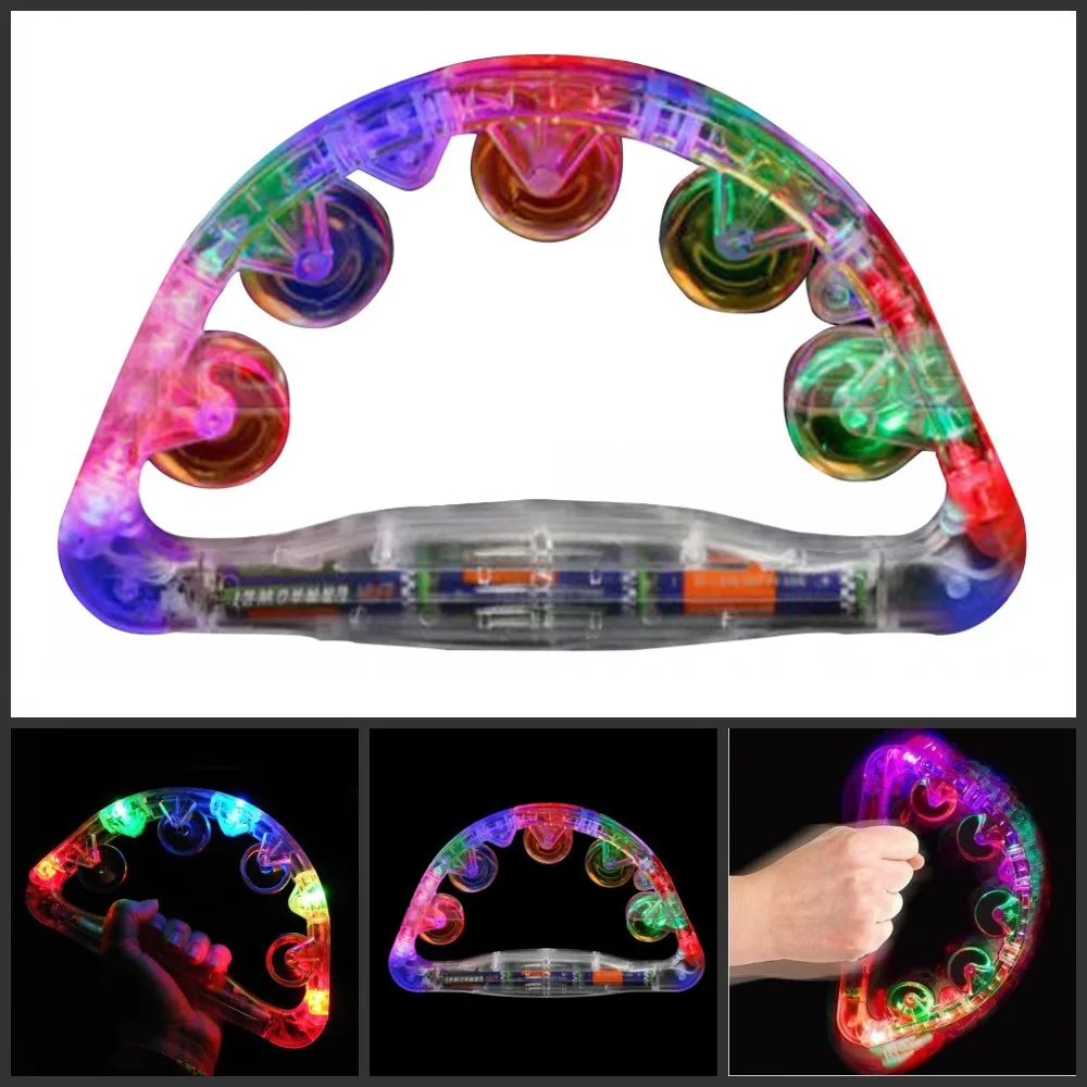 Led 3 режима многоцветный мигающий светильник пластиковый Бубен Музыкальная сенсорная игрушка