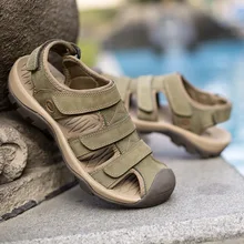 2016 Italian Style Men Sandals Slippers Genuine Leather Outdoor Casual Men’S Summer Shoes Gladiator Sandals For Man