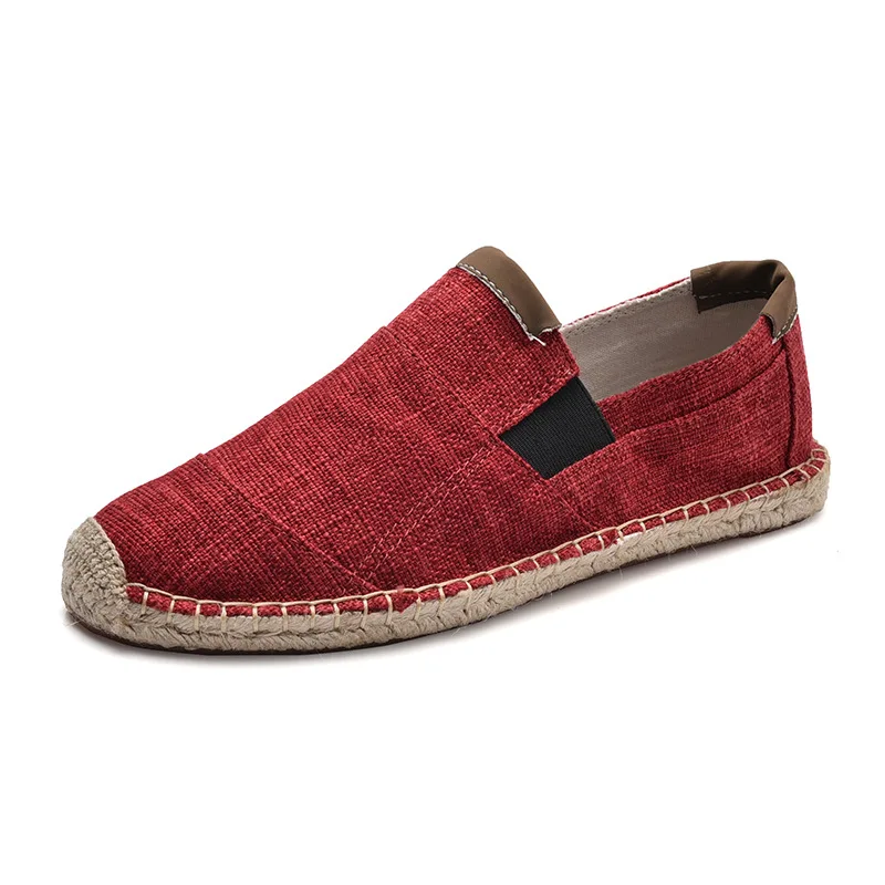 JINBEILEE Men's Solid Color Walking Shoes Comfortable Breathable Lightweight Sweat-absorbent Casual Linen Shoes Men