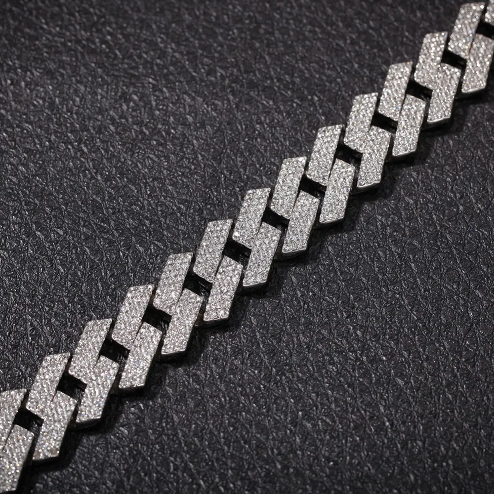 UWIN 20 мм зубцы кубинские звенья цепи ожерелье Мода хип-хоп ювелирные изделия 3 ряда Стразы Iced Out ожерелье s для мужчин