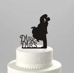 Бесплатная доставка Свадебные украшения пользу акриловые торт Топпер Mr & Mrs торт Топпер торт ко дню рождения Аксессуары Свадебные Юбилей