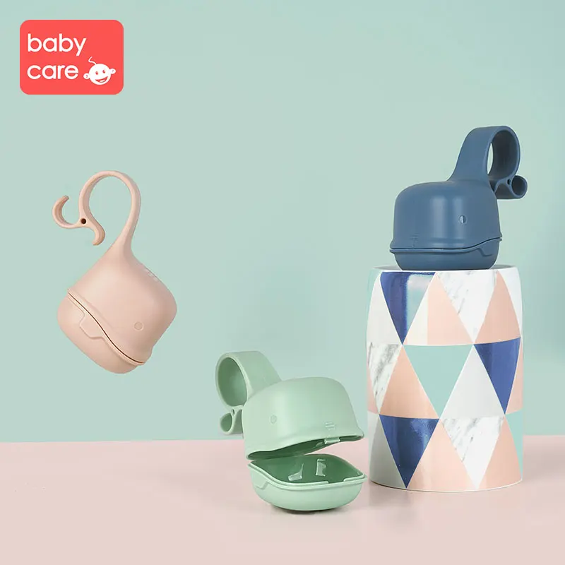 

babycare Pacifier Box Portable Baby Whale Pacifier Baby Stoller Cart Hangable Storage Box Dust-proof Teether Box Storage
