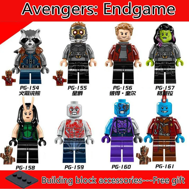 

8pcs/lot Toy Legoing Avengers Hulk Thor Captain Iron-man Black Widow Building Blocks Kit Toys Kids Gift