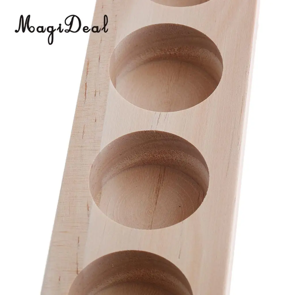 6-Holes Natural Wood Essential Oils Aromatherapy Display Storage Organizer Rack Holder Stand for Beauty SPA Massage Salon