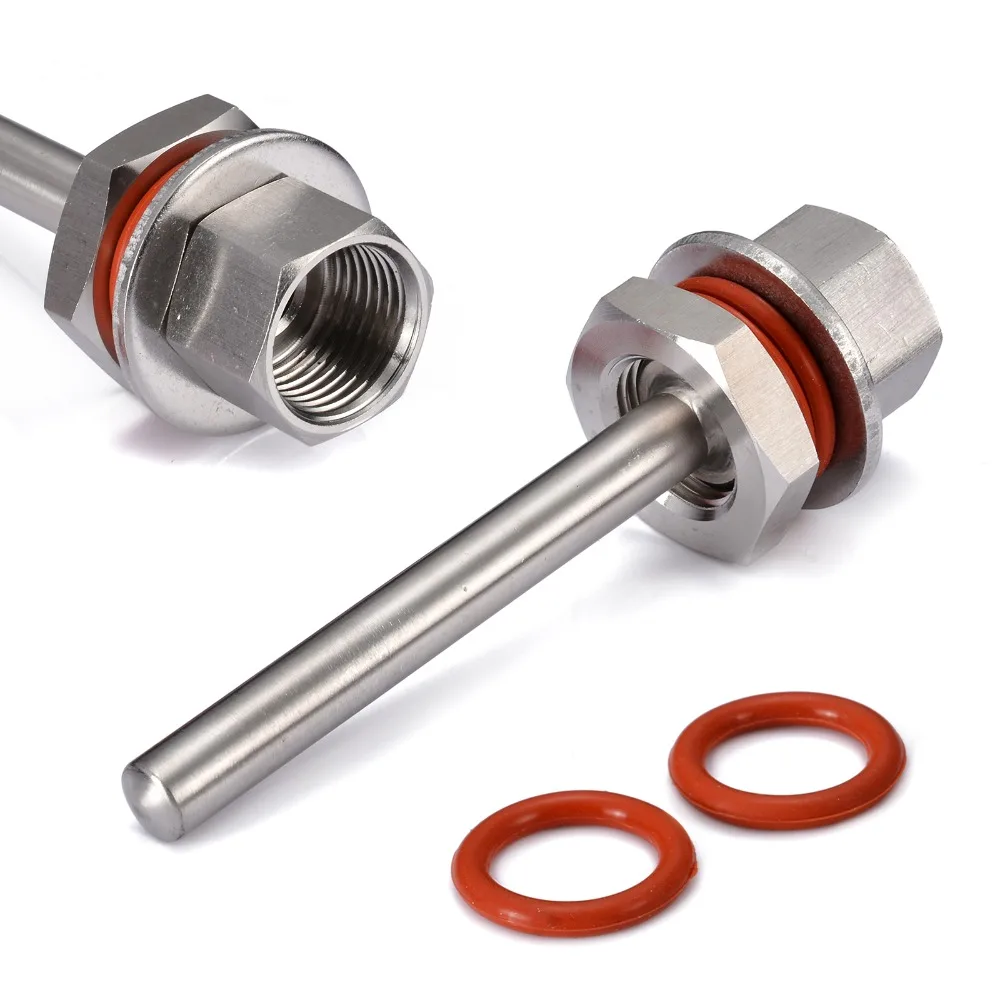 Juego de termowell de acero inoxidable de 4 pulgadas con tuerca de bloqueo + arandela + anillos de silicona conjunto de fontanería casera herramienta de ajuste de