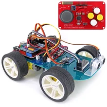 4WD Wireless JoyStick Remote Control Rubber Wheel Gear Motor Smart Car Kit w/ Tutorial for Arduino UNO R3 Nano Mega2560 4WD Wireless JoyStick Remote Control Rubber Wheel Gear Motor Smart Car Kit w/ Tutorial for Arduino UNO R3 Nano Mega2560