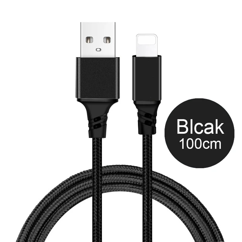 2в1 3 в 1 USB кабель для зарядного устройства для iPhone Xs Max XR X 5 SE 6 s 6s 7 8 Plus Micro usb type C для samsung Xiaomi huawei Android шнур - Цвет: iOS 1m Black