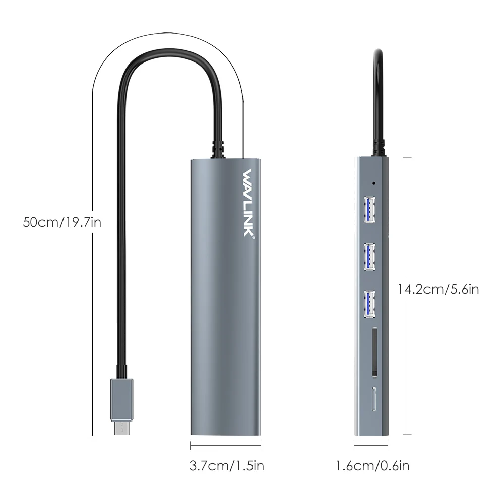 Wavlink USB-C USB C HUB 5 in 1 Type C Adapter Hub to 3 USB 3.0 SD/Micro SD TF Card Reader for iMac Laptop PC Accessories USB HUB