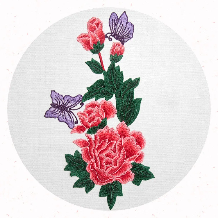 

butterfly flower applique patches for clothing fabric patch sewing accessories parches bordados embroidered patches 39*18cm
