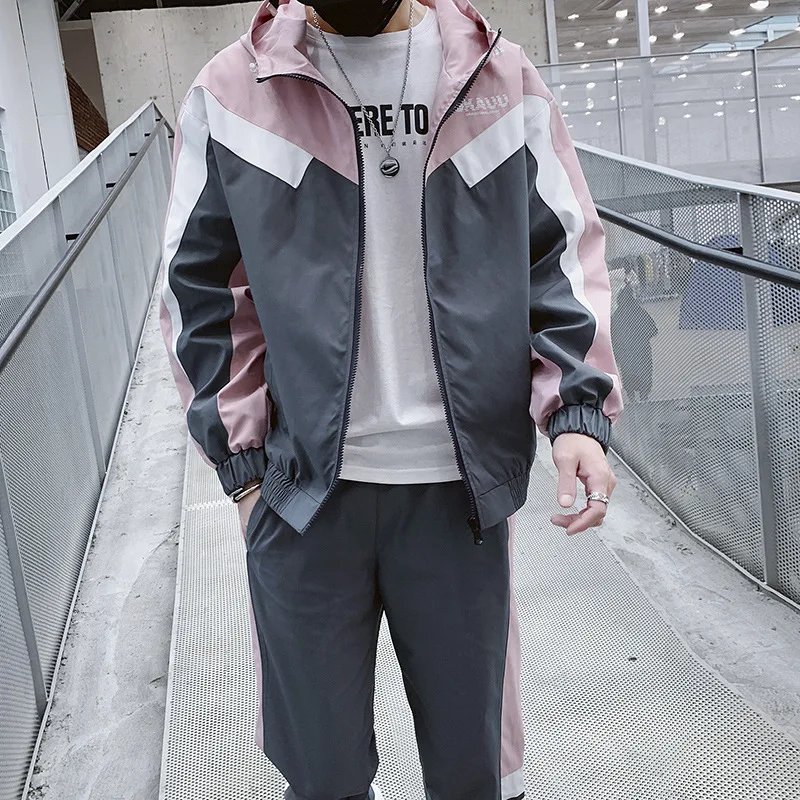 

Sweatsuit Men Set Fashion Spring Sporting Suit Hoodies Sweatshirts Jacket+Pants Sportswear 2 Piece Set Tracksuit For Men Clothes