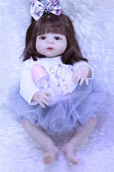 

Reborn full silicone baby dolls 22" 55cm lifelike reborn babies girl toddler princess BJD doll gift toys bebe alive reborn bonec