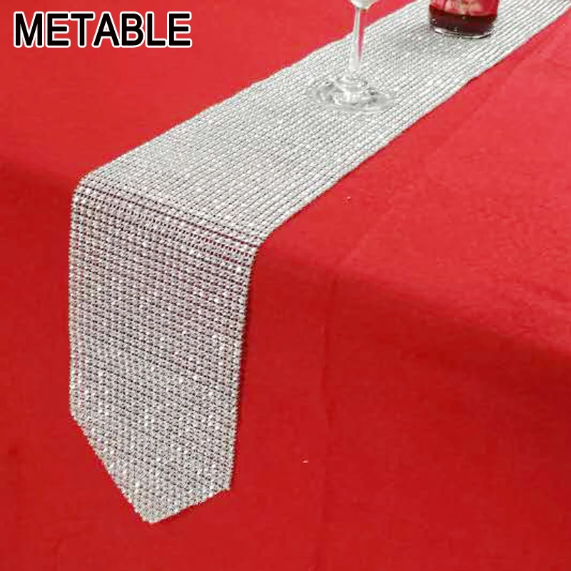 

Metable Bling Table Runner 275cm long crystal Mesh Sparkling Christmas Party Wedding Banquet Baby Showers Decoration