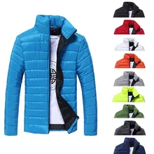 HuLooXuJi зимняя куртка мужская осень зима мужская стойка воротник сплошной цвет теплая хлопковая стеганая Одежда Куртки размер: XS-XL