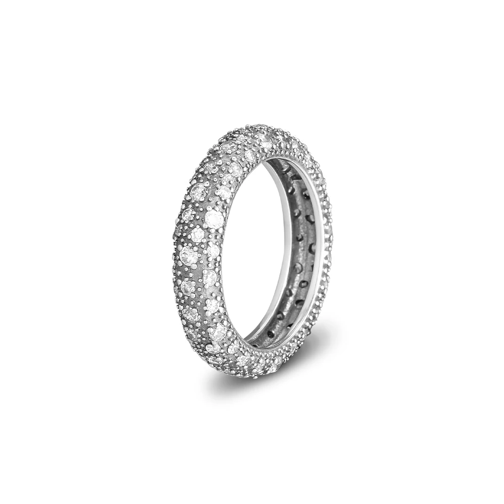 

Sparking Ring 100% 925 Sterling Silver Jewelry Clear Cz Midnight Rings for Women Gift PFR031A
